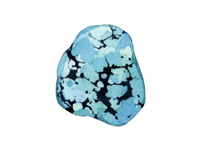 Turquoise illustration geology illustration minerals painting turquoise watercolor