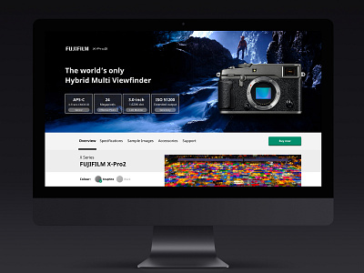 Uninvited redesign: FUJIFILM X-Pro2 - Product Page camera desktop ecommerce fujifilm photgraphy product shop shopping web