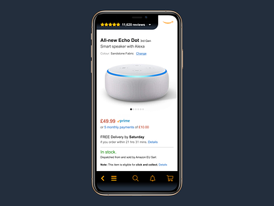 Amazon app: product page amazon amazon echo app ecommerce invision invisionstudio iphone mobile mobile app notch redesign shop shopping ux