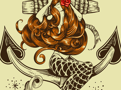 Homeward Bound anchor illustration mermaid photoshop