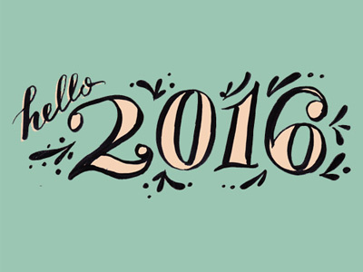 Hello 2016 brush pen hand lettering new year tombow