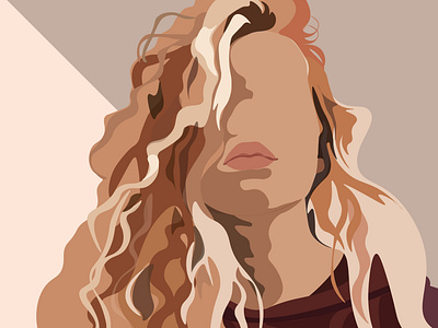 Fashion potrait of curly girl