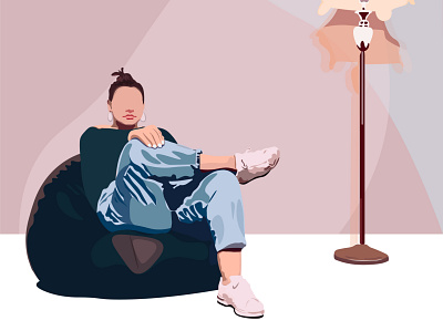 Chilling girl art chilling custom art design fashion fashion illustration girl illustration minimal style vector