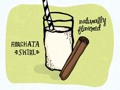 Horchata cinnamon hand drawn type horchata illustration mexican milk straw trish ward type typography