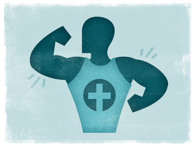 Men's Health Week blue distress fitness health illustration jersey man men monochromatic simple strength trish ward