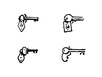Trigger Logo antique gun key logo metaphor sketch trish ward