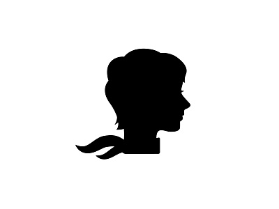 Silhouette brand face female feminine head icon logo profile scarf silhouette