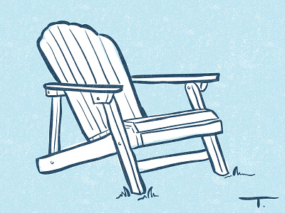 Sit Back adirondack blue chair illustration summer