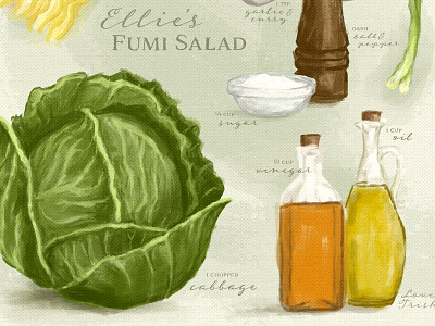 Finished Painting cabbage canvas farmers market food illustration ingredients kitchen photoshop brushes recipe salad vegetables wacom