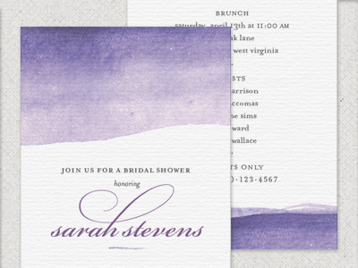 Watercolor Bridal Shower invitation trish ward wedding