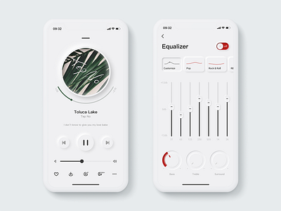 Play Music album android app button icon neumorphism phone ui ux