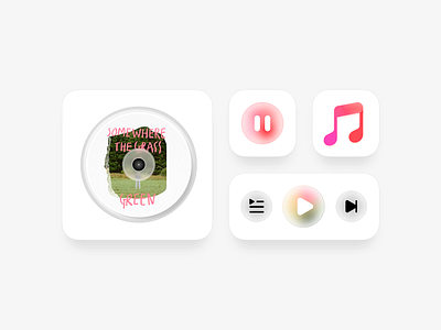 Icon & Music Card album app cd color icon illustration logo play song suspend transparent ui ux