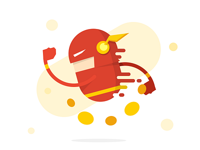 The Flash accelerate cartoon character icon illustration lightning lovely mini red run ux