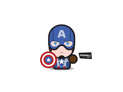 Captain America avengers blue cartoon icon illustration shield ui ux