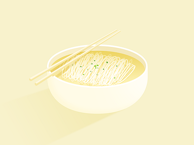 YangSpring Noodles bowl china chopsticks icon soup surface ui ux yellow