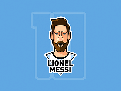 Lionel Messi argentina blue character cup fifa，athlete icon illustration messi ux world world cup