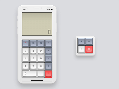 Cool Calculator app calculator electronic ios liquid crystal prototype type uid user ux white 安卓