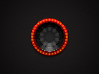 Headlight Desktop Icon (Ferrari) android app black desktop ferrari headlight icon light phone red round ui ux