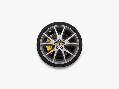 Wheel Hub Desktop Icon (Ferrari) black brake icon inflatable logo metal photoshop sports car tire ui ux wheel hub yellow