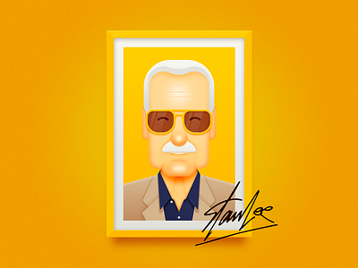 Stan Lee app avengers glasses hero icon old people picture frame stan ui ux yellow