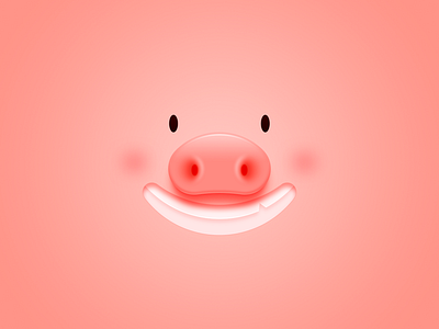 Happy Year of the Pig animal icon lovely meng nose pet photoshop pig pink smile tooth ui ux zodiac