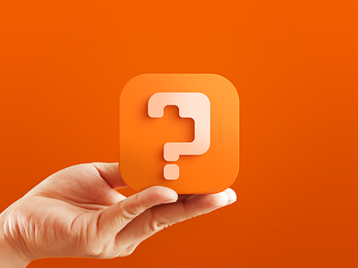 genshuixue logo design app brand handheld icon illustration ios logo orange question mark thumb ui ux