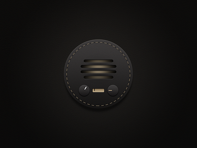 Retro radio app black business cortex fm icon phone ui ux