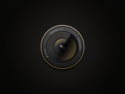 Camera icon android app black desktop glass gold icon lens macro ui ux