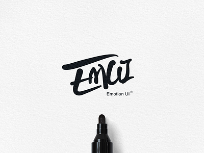EMUI Handwriting black font icon logo pen