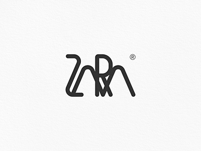 ZARA Logo black clothing english font logo simple ux