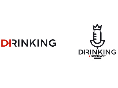 Logo of "Drinking" youtube channel. branding design flat logo minimal vector