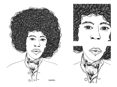 Jimmy Hendrix Line Art character digital art digital artist digital illustration fineline illustration line art lineart minimalist