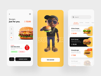 Burger App android app app apple creative design designer figma illustrator mobile ui photoshop ui uiux ux web design webdesign website