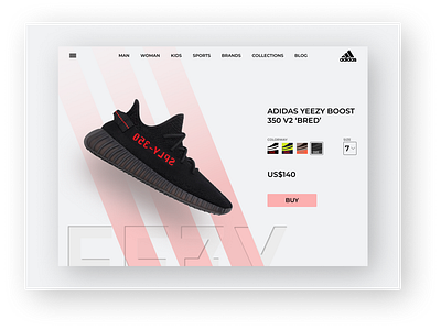 Concept design for sneaker shop website