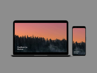 Free Pixel 4 and PixelBook Go Mockup