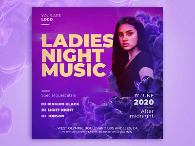 Design banner to advertise a nightclub in social media