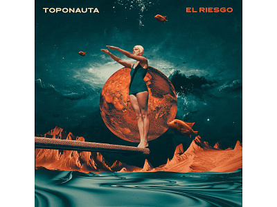 Toponauta - El Riesgo afiche art artist band behance branding collage collageart color digital digitalart diseño diseño gráfico flyer graphicdesign lettering music poster typogaphy vector