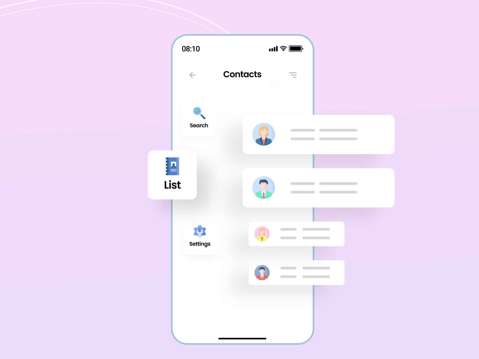 CONTACT LIST by UI.Osaia on Dribbble