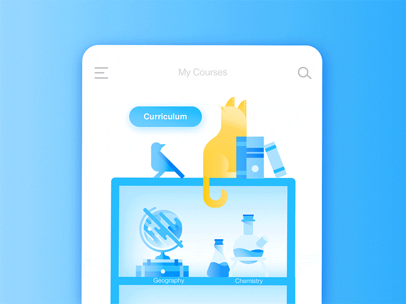 Animated flow of MR. Meow app