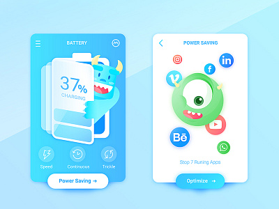 Monsters, Inc. Battery Charging App app battery call electricity facebook instagram monster inc power speed twitter ui