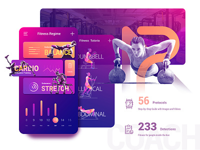AR Virtual Fitness Coach App achievement animation calorie data fitness overlay run speed sport ui weight