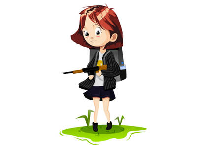 Spy Girl art cartoon character cute design girl illustration simple spy