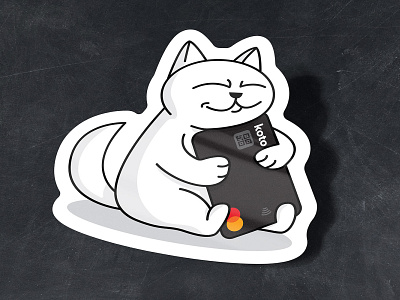 koto stickers bank bank card cat character gift hugs illustration koto mascot mascot design mastercard pack sticker