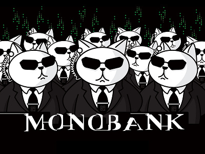 monobank—they connect to the system here advertising agent bank cat character design illustration matrix mobile mobile banking app mono monobank smith system
