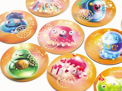 Magnets for children bacteria children funny gift good illustration kids laboratory magnets mascot medical microbes present souvenir