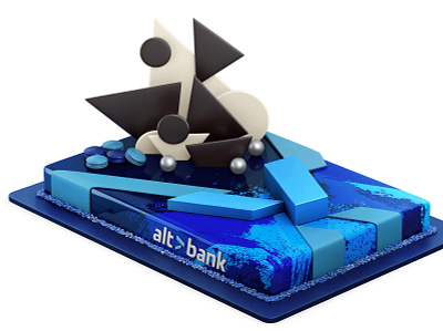 Altbank corporate cake (3D design) 3d bank birthday cake corporate design party pastry