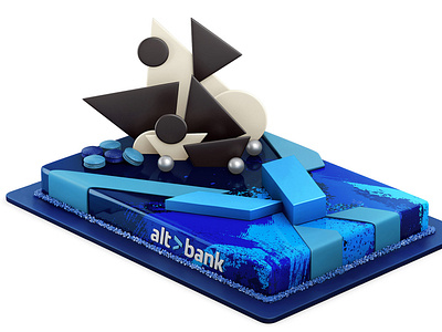 Altbank corporate cake (3D design)