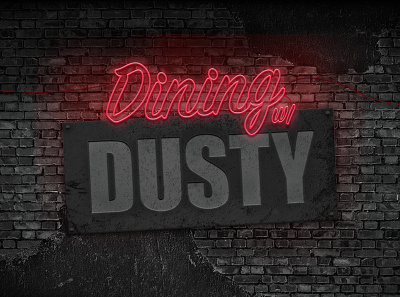 Dining with Dusty Logo branding logo logo design logotype neon light neon sign photoshop youtube youtube channel youtube logo