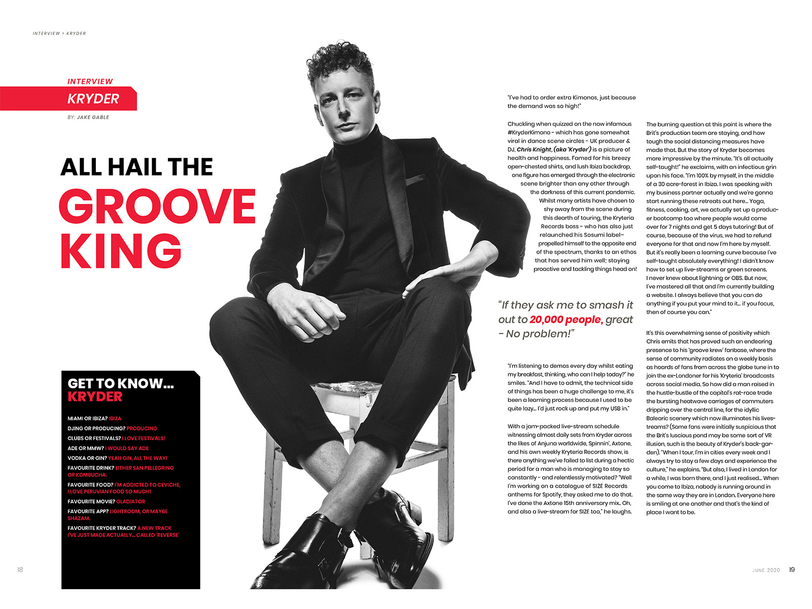 Editorial Interview for We Rave You Magazine by Jessica Gaffney on Dribbble