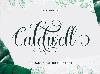 1Caldwell Script calligraphy calligraphy logo mockup modern script script font wedding wedding invitation